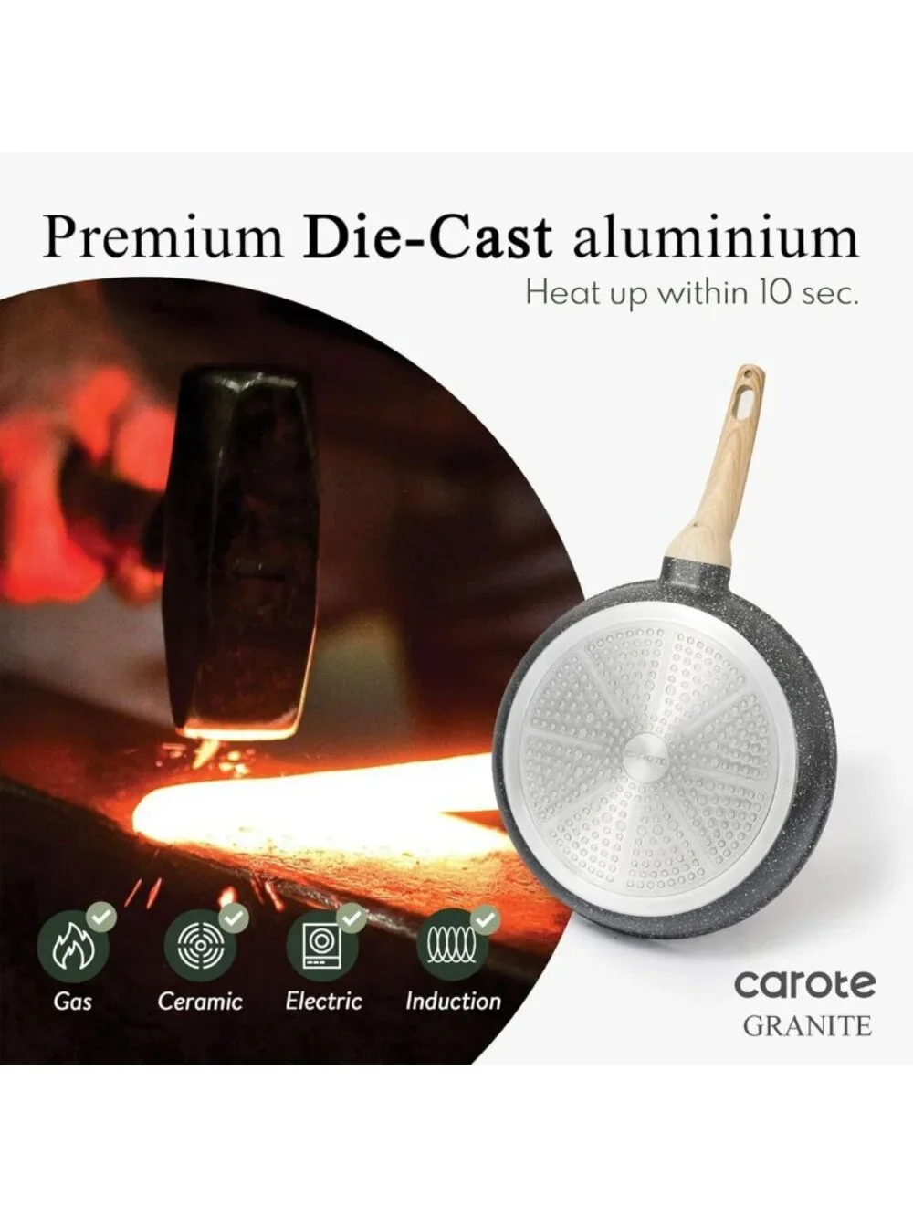 Non-Stick Granite Skillet Set - 8